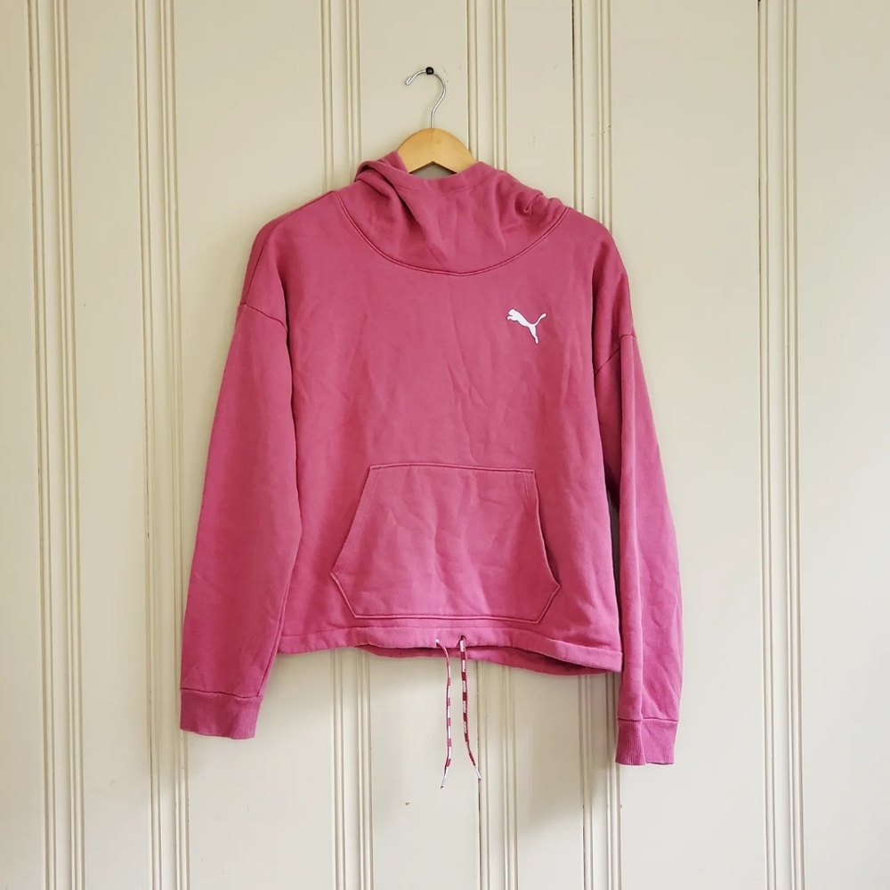 Puma Women's Pink Hooded Pullover, size L